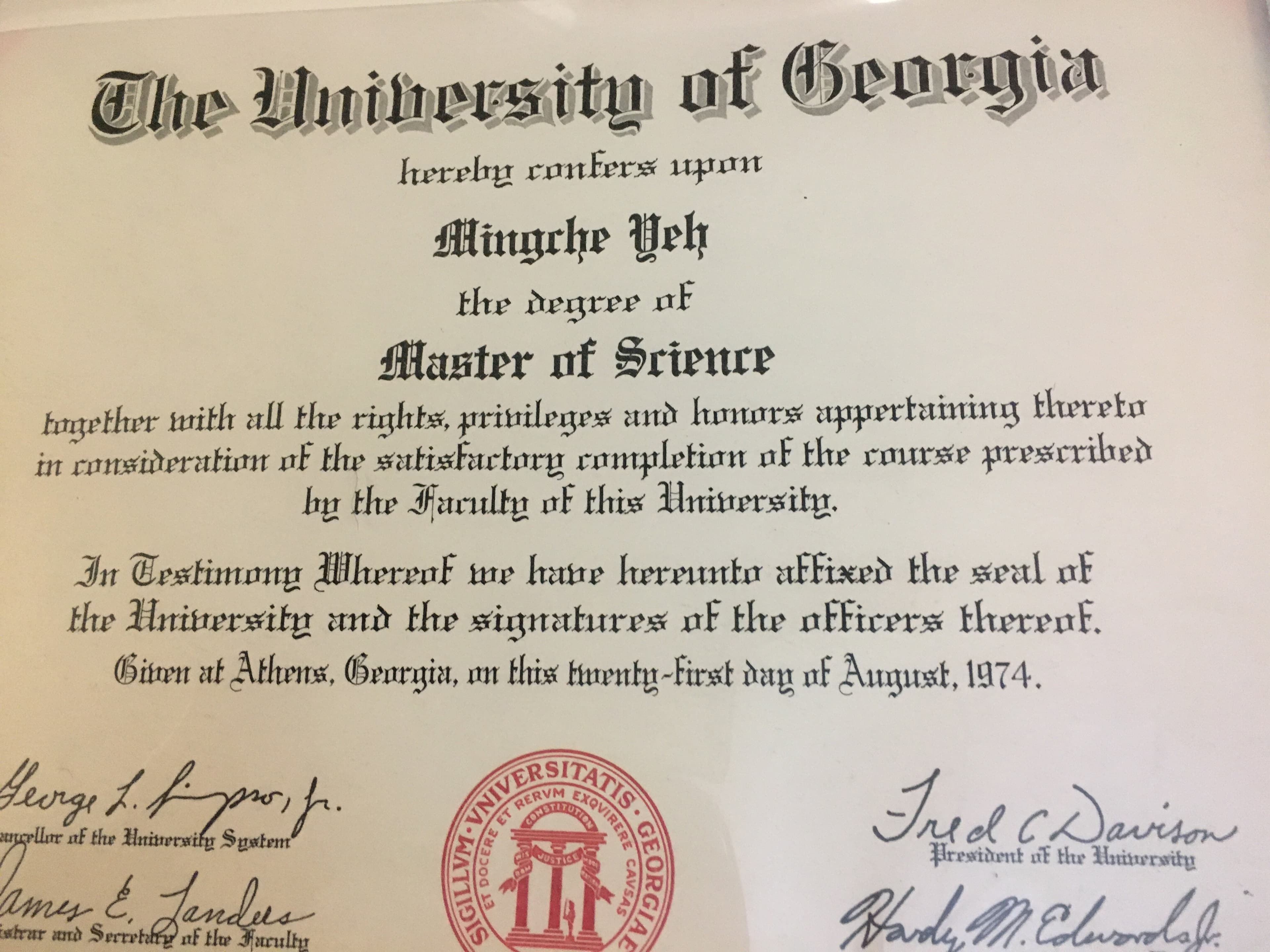 Master's certificate